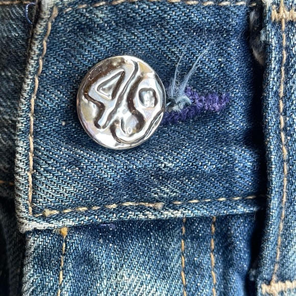 AG Distressed Straight Leg Button Fly Jeans with S925 Rivet. Made in USA - Picture 8 of 10